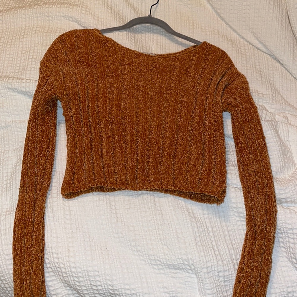 FAVLUX Orange Cropped Sweater